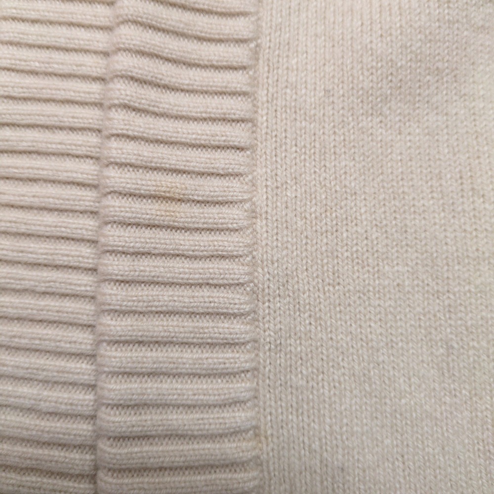 Vtg Ballantyne Cardigan Cream White 100% Cashmere Thick Scotland Open Front M - Picture 7 of 8